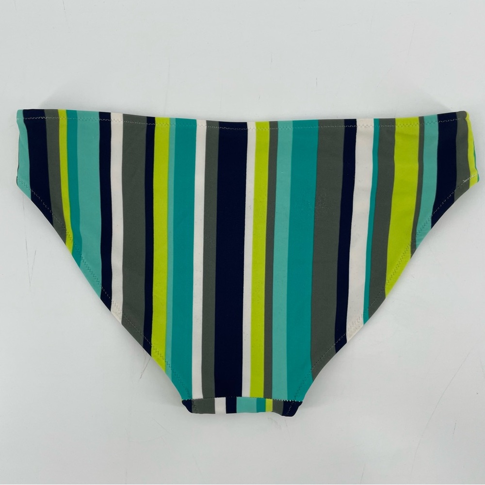 Aerie Swim Bikini Bottoms Teal Blue Green Stripes M - Picture 2 of 5
